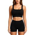 thumbnail image 5 of Miqool Workout Sets for Women 2 Piece Sports Bra Crop Top High Waist Booty Shorts Seamless Yoga Athletic Gym Outfits Lounge Activewear, 5 of 7