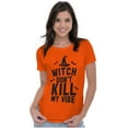 thumbnail image 3 of Halloween Witch Don't Kill My Vibe Womens Slim Fit Graphic Tee Brisco Brands X, 3 of 5