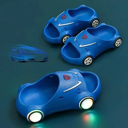 

GEDER-S1 Baby Boys Non-slip Soft Sole Slippers With Cartoon Car Design