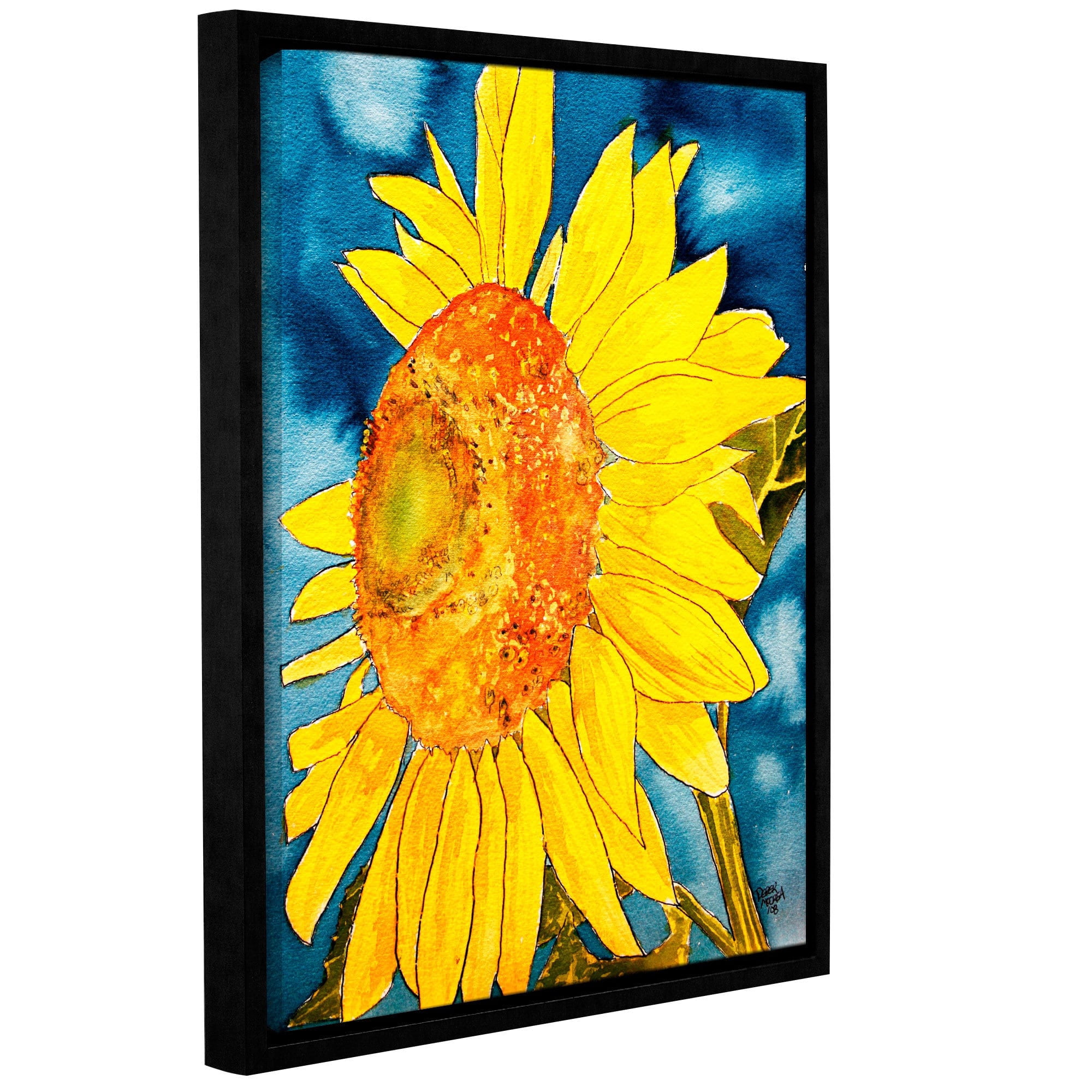 ArtWall Derek Mccrea "Sunflower" Gallery-wrapped Floater-framed Canvas