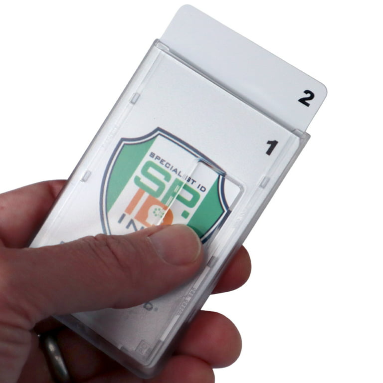 KTRIO 2 Pack Heavy Duty 2-Card Badge Holder, Clear Acrylic ID Card Holder  with Easy Access Thumb Hol…See more KTRIO 2 Pack Heavy Duty 2-Card Badge