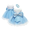 thumbnail image 5 of ZHUASHUM Baby Girls Lace Bowknot Princess Wedding Formal Tutu Dress+Headband Set Clothes, 5 of 5