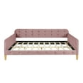 thumbnail image 4 of Euroco Upholstered Full Size Sofa Bed, Tufted Daybed with Armrest for Living Room, Pink, 4 of 10