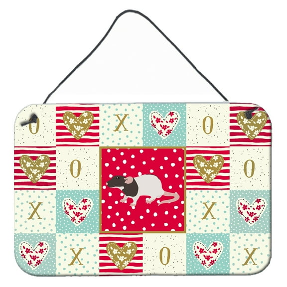 Carolines Treasures CK5459DS812 Dumbo Rat Love Wall or Door Hanging Prints 8x12 multicolor