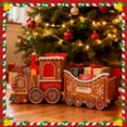 thumbnail image 6 of 22.45 Inch Christmas Trains for Present Santa Gift Train Box Christmas Presents Train Box Xmas Gift Trains with Funny Gingerbread Design Persona Xmas Presents Storage for Home Decor (Style a), 6 of 13