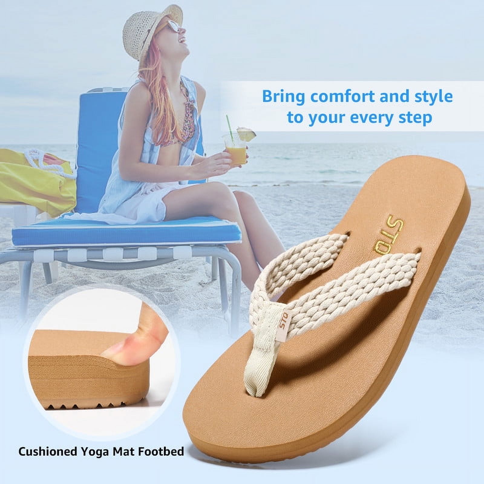 Teahoo Women's Yoga Mat Flip Flops with Arch Support photo 4