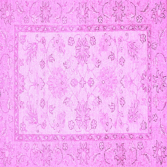 Ahgly Company Indoor Square Oriental Purple Traditional Area Rugs, 4' Square