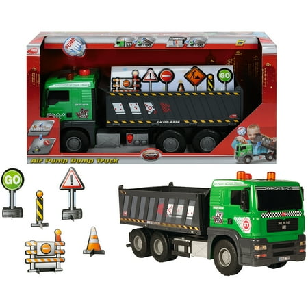 Dickie Toys Majorette Pump Action Dump Truck with Accessories