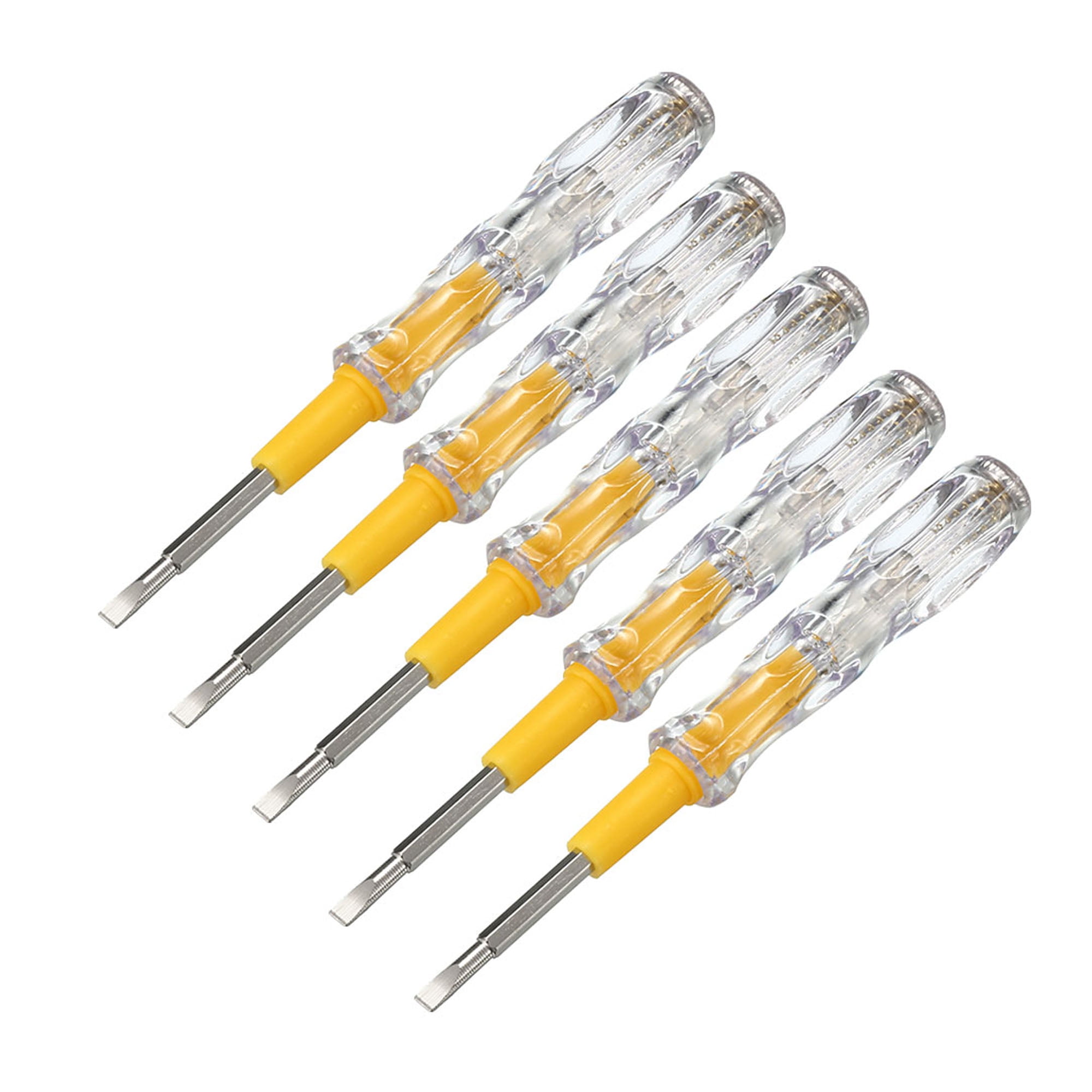 5pcs Voltage Detector Pen Tester Slotted Screwdriver Electric Circuit Tester 