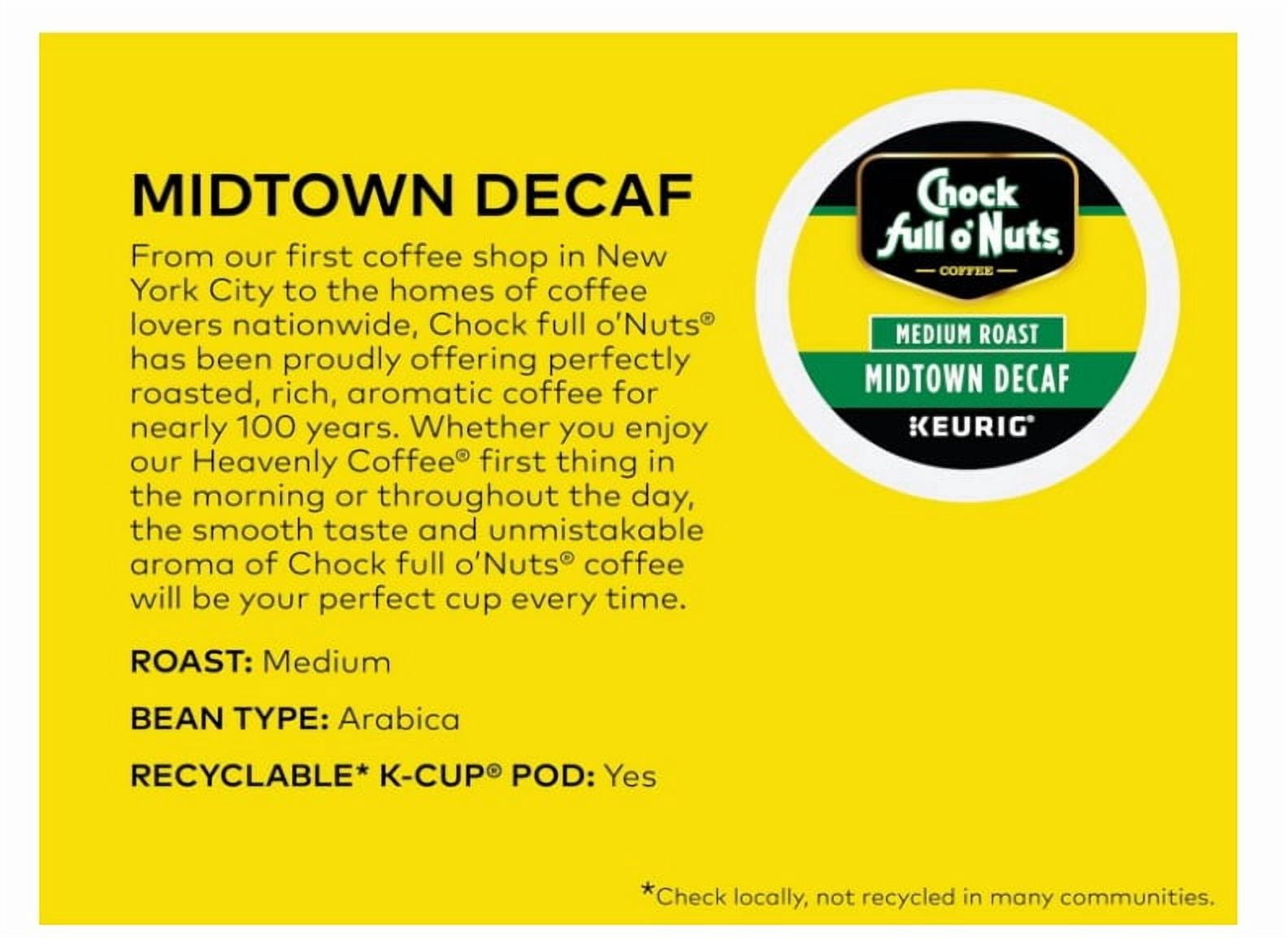 Chock Full o' Nuts Midtown Decaf Keurig K-Cup Coffee Pods (2-12CT Boxes)