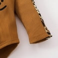 thumbnail image 2 of ZACPNCV Newborn Infant Baby Girl Clothes Long Sleeve Ruffle Romper Top Pants Set Toddler Baby Girl Outfits Headband Brown 6-9 Months, 2 of 9
