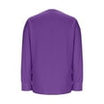 thumbnail image 3 of Annhoo Plus Size Sweatshirts for Women Side Split Solid Color V-Neck Long Sleeve Pullover Loose Casual Comfy Tunic Tops, 3 of 4