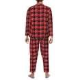 thumbnail image 3 of Mens Pajamas Set - Christmas With Snowflakes Comfy Long Sleeve Button Up Pajama Sets for Men 2 Piece, Soft Sleepwear Nightwear Pjs Lounge Sets for Men with Pockets, 3 of 5