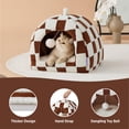 thumbnail image 4 of Cama para Gato LE SURE Linda Cueva 2 en 1 para Gatos de Interior Marrón 40 cm, 4 of 6