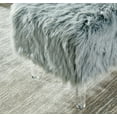thumbnail image 4 of Raven I Contemporary Faux Fur Acrylic Ottoman, Gray, 4 of 4