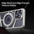 thumbnail image 2 of ShellTech for iPhone 16 Pro Max Metal Frameless Hollow Case, with Invisible Magnetic O-Ring Stand Case, Bezel Less Minimalist, Protective Shockproof, Upgraded Metal Slim Cover,Silver, 2 of 11
