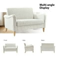 thumbnail image 6 of Tina's Home 50" Farmhouse Loveseat Sofa, Stripe Blue Upholstered Couch with Wide Seat, Sloped Arms and Solid Wood Bobbin Legs, 6 of 8