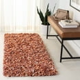 thumbnail image 3 of SAFAVIEH Rio Kynaston Solid Polyester Shag Area Rug, Rust/Ivory, 4' x 6', 3 of 10