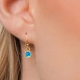 thumbnail image 3 of Gem Stone King 14K Yellow Gold Simulated Blue Opal Earrings for Women | 0.50 Cttw | Gemstone October Birthstone | Round Cabochon 4MM, 3 of 6