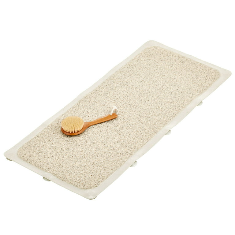 Mdesign Plastic Loofah Cushioned Suction Bath Mat For Shower Or