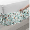 thumbnail image 2 of Ski Pattern Bed Skirt, Continuous Pastel Skiing People on Track Simple Trees Winter Theme, Elastic Bedskirt Dust Ruffle Wrap Around for Bedding Decor, 4 Sizes, Pale Teal Multicolor, by Ambesonne, 2 of 2