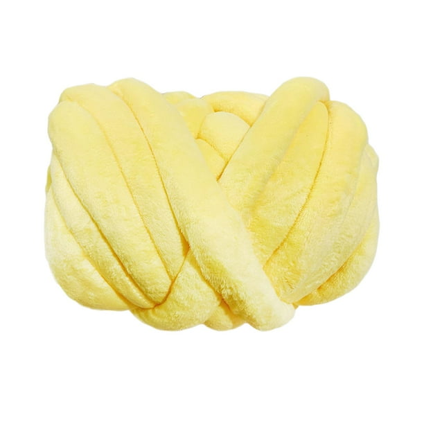 Hilo grueso para tejer a mano, 500 g, lavable, longitud de 20 m. Amarillo