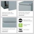 thumbnail image 5 of Hirsh 20" Deep Mobile Pedestal File Cabinet 2 Drawer File-File, Letter Width, Platinum, 5 of 14