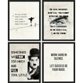 thumbnail image 3 of PixonSign Framed Wall Art, Charlie Chaplin Black & White Prints, Set of 4 Illustration Wall Decor, Contemporary Wall Décor, Modern Adhesive Canvas Posters for Bedroom, Office - 12"x16" Black, 3 of 5