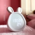 thumbnail image 2 of Night Light Alarm Clock Stepless Dimming Led Digital Alarm Clock Cute Rabbit Smart Program Control for Kids Boys Girls, 2 of 7