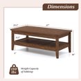 thumbnail image 3 of Costway 2-Tier Rectangle Center Table with Slatted Storage Shelf & Thickened Tabletop Brown, 3 of 10