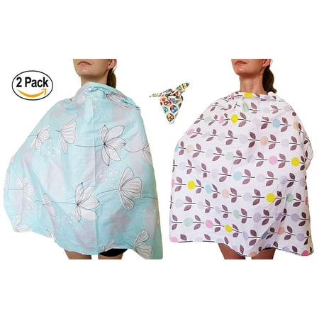 Holm Baby Nursing Cover TWO (2) pack, Breastfeeding Cover up, and Breast Pump Cover for Privacy. A Cotton Breathable Baby Nursing Wrap. Privacy Nursing Cover for Mom and
