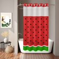 thumbnail image 6 of No Hook Shower Curtain with Built-in Rings - Abstract Summer Washable Waterproof Fabric Bathroom Curtains for Hotel,Rentals, Stall 36 X 72 Inch , Watermelon Polka Dot Green Red, 6 of 8