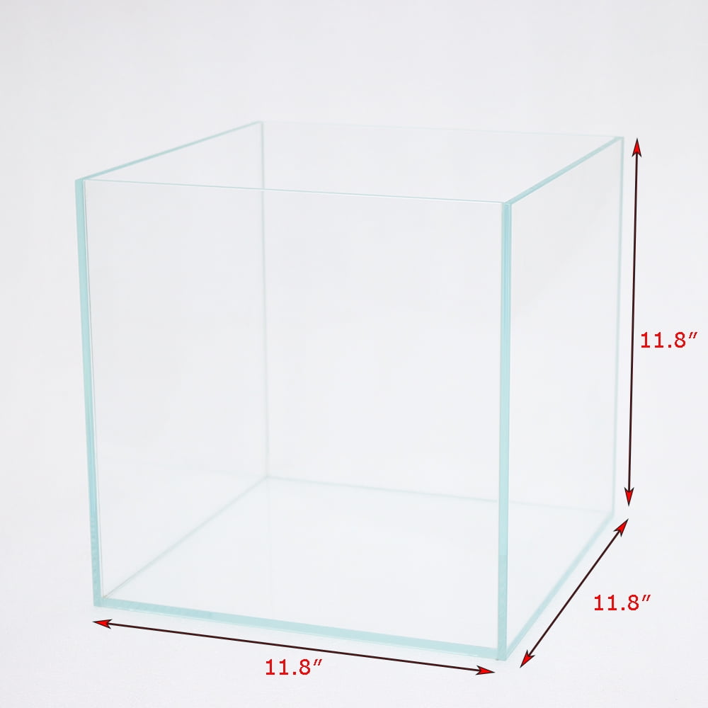 11.8*11.8*11.8IN Ultra-White Glass Fish Tank Square Bare Cylinder Commercial Home