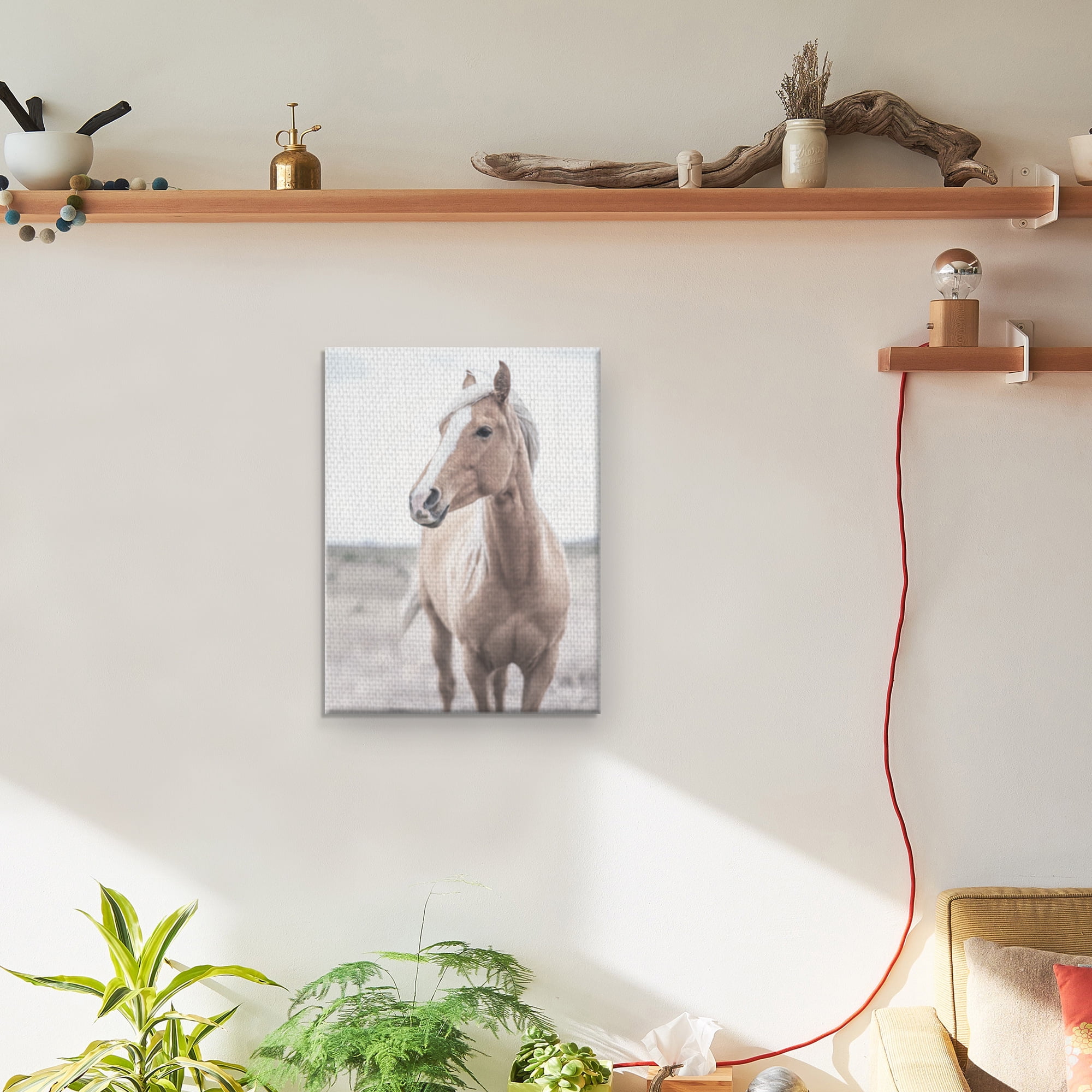 Masterpiece Art Gallery Western Blonde Horse By Chris Dunker Canvas Art Print 18" x 24"