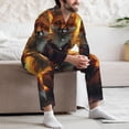 thumbnail image 6 of KLL Sunset Maple Tree Fox Sleepwear Mens Flannel Pajamas,Long Cotton Pj Set, 6 of 7