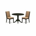 thumbnail image 2 of East West Furniture LALA7-81-47 7-Pc kitchen table set with Chairs Legs and Light Sable Linen Fabric parson dining chairs and kitchen dining table - Antique Walnut and Black Finish, 2 of 3