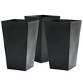 thumbnail image 3 of Outsunny Set of 3 Tall Planters with Drainage Hole, Outdoor Flower Plant Pots, Indoor Planters for Porch, Front Door, Entryway, Patio and Deck, Black, 3 of 10