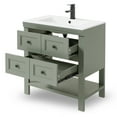 thumbnail image 5 of Eclife 30" Single Bathroom Vanity With Integrated Sink Top, 2 Smooth Drawers, Faucet, 5 of 11
