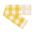 thumbnail image 6 of Achim Buffalo Check Indoor Polyester/Cotton Light Filtering Checkered Door Curtain Panel, Yellow, 25-in W x 72-in L, 6 of 8