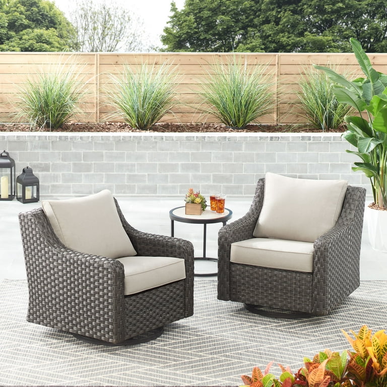 4pcs Outdoor Wicker Patio Furniture Sets with Glass Coffee Table, Rattan Chair Wicker Furniture for Garden Backyard Poolside Balcony Porch Patio