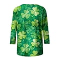 thumbnail image 5 of St Patricks Day T Shirts for Women Oversized Crewneck 3/4 Length Sleeve Shirt Top Summer Casual Round Neck Irish Shamrocks Print Plus Size Loose Fits Comfy Soft Tee Shirt, 5 of 5