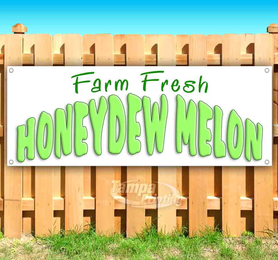 Farm Fresh Honeydew Melon 13 oz Banner Heavy-Duty Vinyl Single-Sided with Metal Grommets Non-Fabric Farm Fresh Honeydew Melon 13 oz Banner Heavy-Duty Vinyl Single-Sided with Metal Grommets Non-Fabric