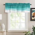 thumbnail image 2 of Ombre Turquoise Waves Rod Pocket Curtain Valance, Abstract Art Gradient Modern Farmhouse Window Valance for Living Room, Bedroom, Kitchen 42"W x 12"L, 2 of 9