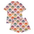 thumbnail image 5 of SJLDQY Girls Halloween Pajama Sets Skull Graphic Short Sleeve Shirts and Shorts 2 Piece Sets Casual Hallowmas Sleepwear Button Down Pjs Sets, 5 of 5