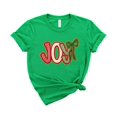 thumbnail image 5 of Ink Printed Image NOT a Yarn Patch Joy Holiday Shirt for Women, Teens & Kids Christmas Tee Vintage Green shirt Adult X-Large, 5 of 5
