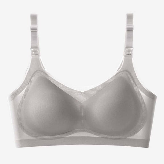Lolmot Maternity Bras for Pregnancy Ladies Traceless Comfortable Ice Silk Breathable No Steel Ring Front Buckle Breastfeeding Bra Underwear Invisible Bra