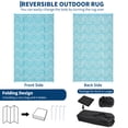 thumbnail image 2 of HIWEAVER 9' x 18' Light Blue Outdoor Rug PP Plastic Straw Woven Waterproof Patio Rug with Border Portable Outside Carpet for Balcony Deck Picnic Garden Decor, 2 of 7