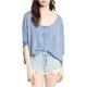 thumbnail image 2 of Camiseta henley de primera Base Free People para mujer azul mediana, 2 of 2