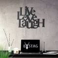 thumbnail image 4 of Tubibu Live Laugh Love metal wall art Metal Wall Word Sculpture, Wall Decor Wall Art (15.75" x 19.25"), 4 of 7