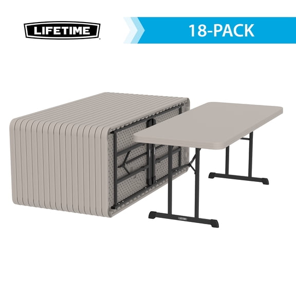 Lifetime 6-Foot Folding Table 18-Pack Professional Grade, Putty (880126)